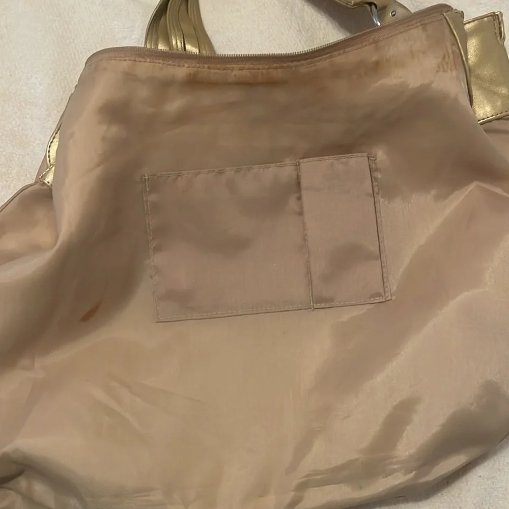 White House Black Market Shoulder Handbag Gold 12x16 - Picture 14 of 14